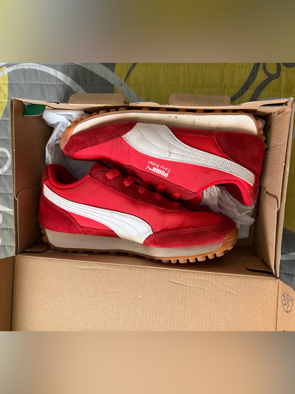 Puma Red and White Kid’s Retro Runner Sneakers